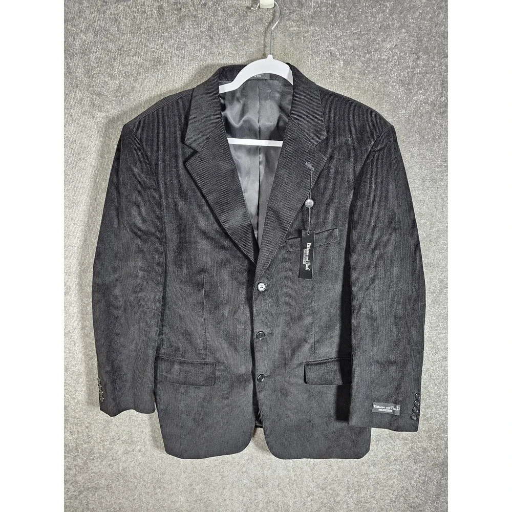 Sk Menswear Kilburne And Finch Corduroy Blazer Mens Size 42R Black‎ Lined New